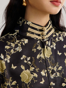 Chinese Style Jacquard Shirt | Black