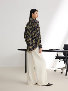 Chinese Style Jacquard Shirt | Black