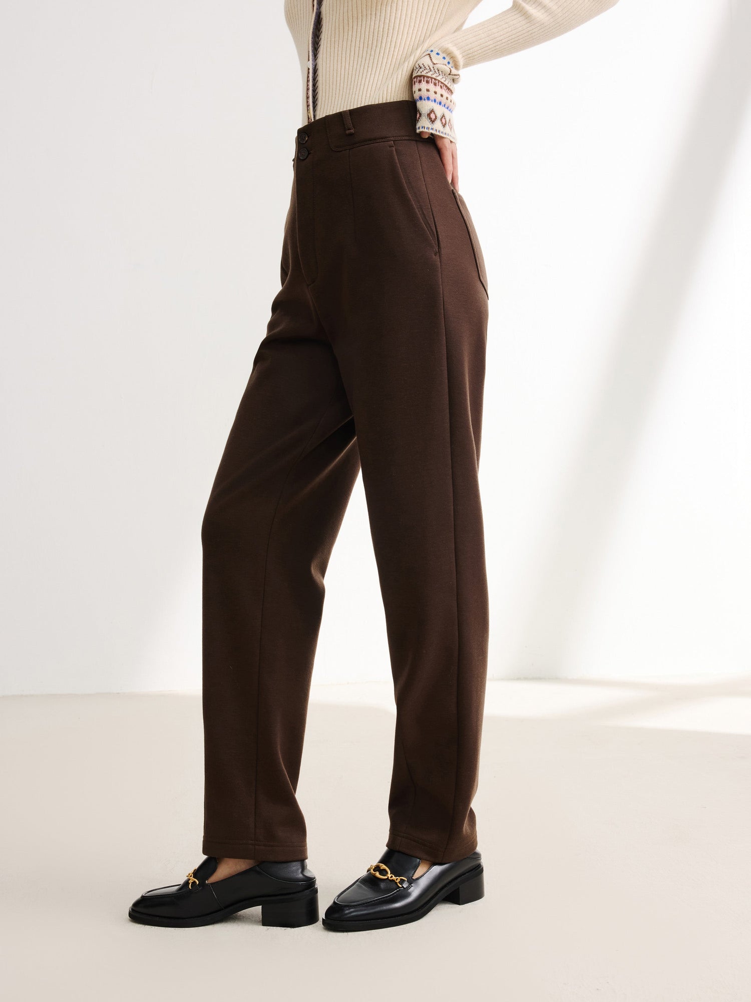 TENCEL Wool Pants | Brown