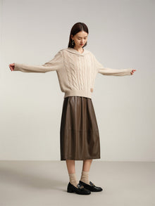 Knitted Pullover Sweater | Beige