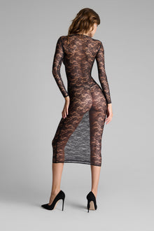 Long Sleeve Midi Dress - Flashback | Black
