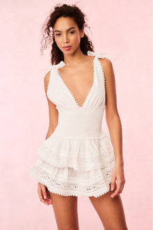 Soira Heart Eyelet Lace Mini Dress | White