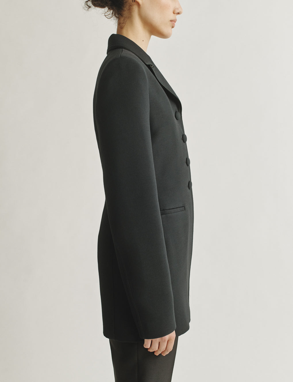 Womens | The Marlene Jacket in Structured Wool-Silk | Black