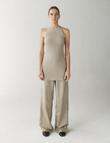 Womens | The Silo Top in Striated Silk | Carbon