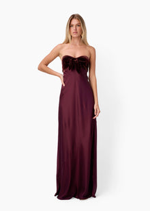 Lavinia Strapless Gown | Cranberry