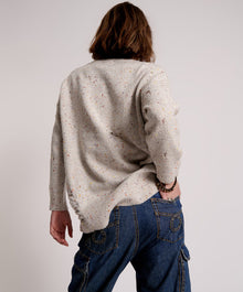 Distressed Fisherman Knit Sweater | Natural