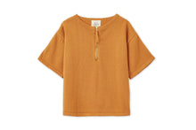 Unisex | Organic Cotton Knit Kimono Shirt | Dark Ochre