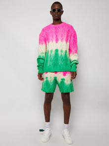 The Elder Statesman | Dip Dye Chunky Cable Shorts