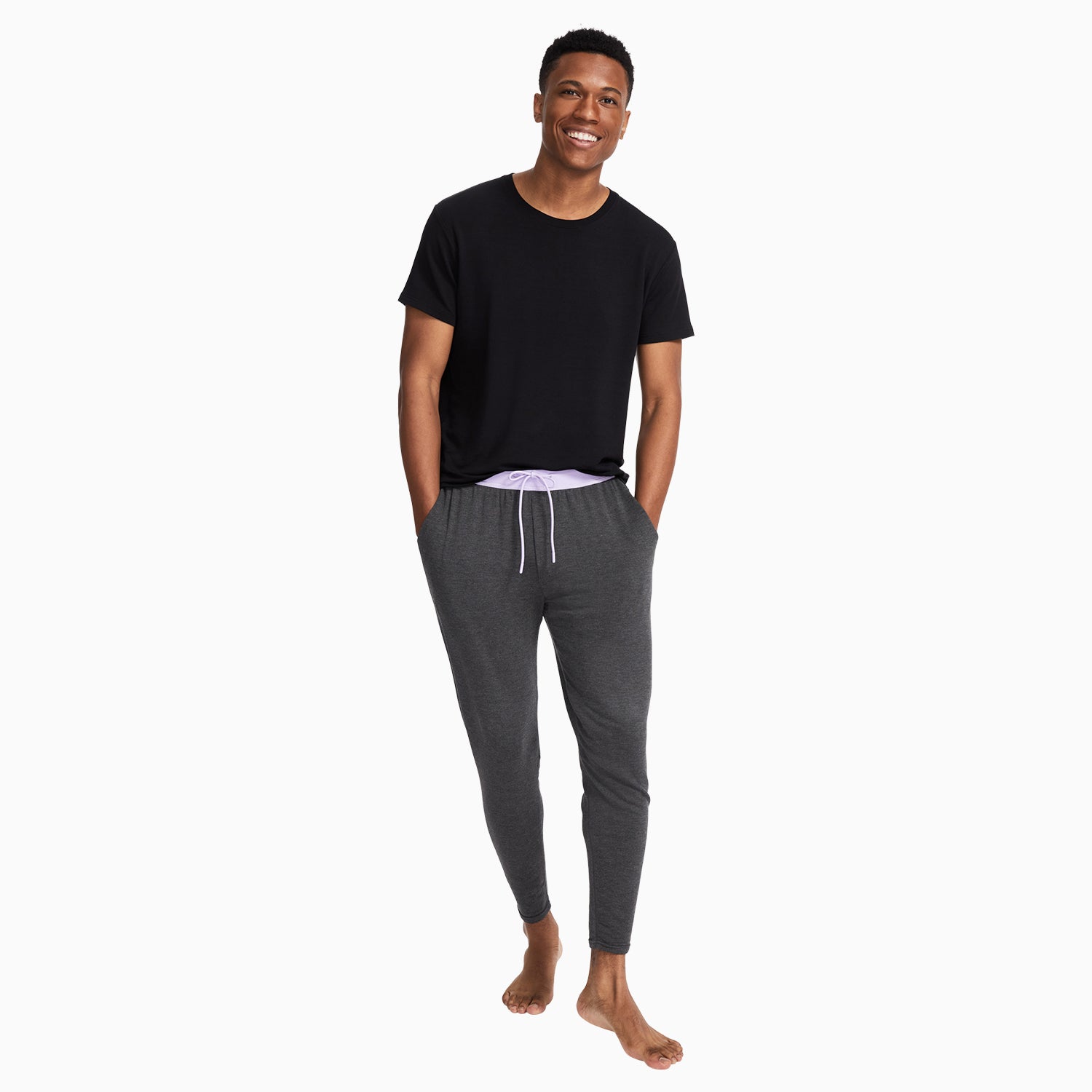 Modal French Terry Lounge Pants | Gray/Lavender