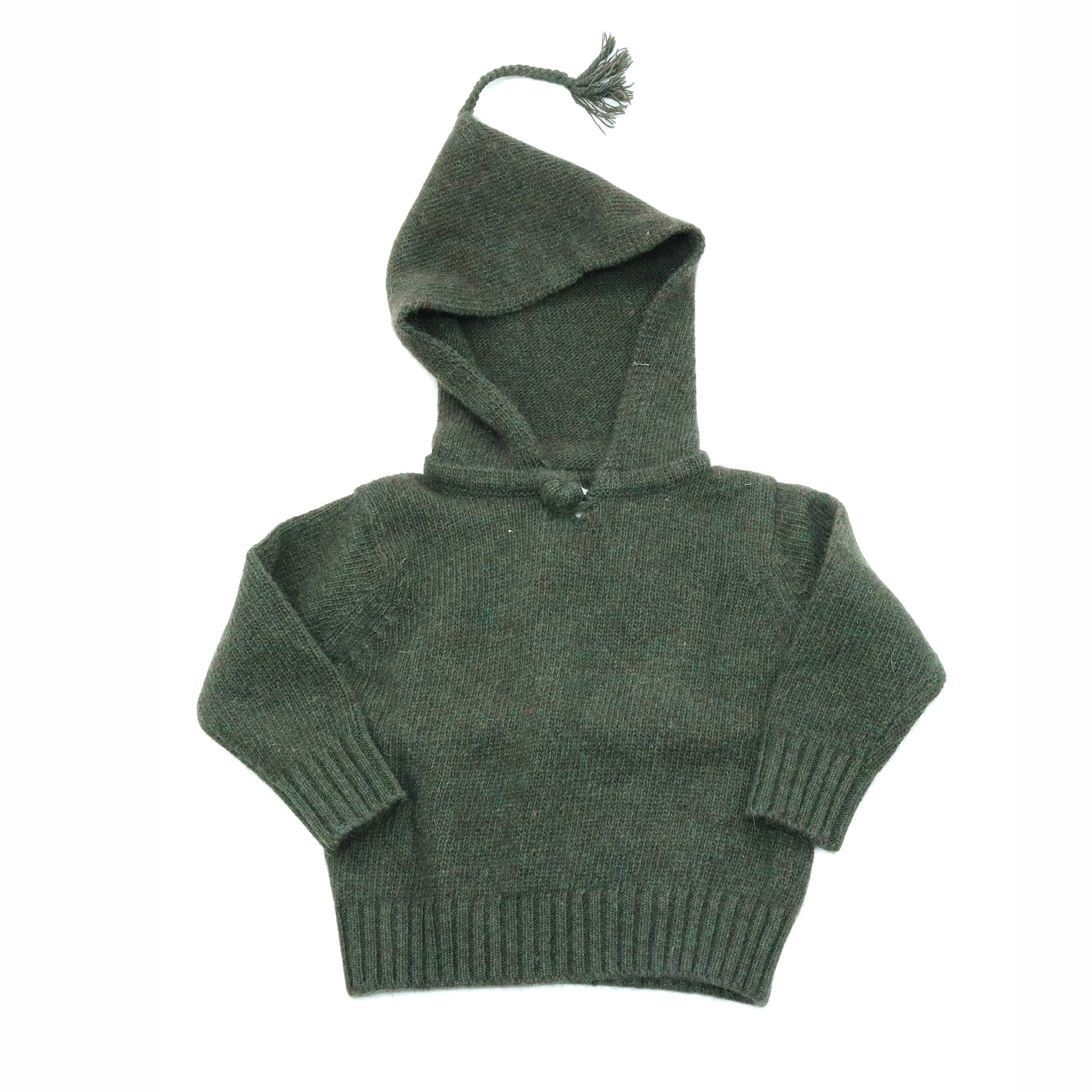 Baby Cashmere Hooded Sweater | Dark Green