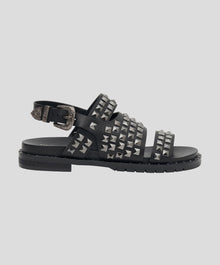 Studded Vivienne Slides | Black Metal