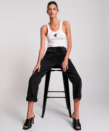 Safari High Waist Relaxed Tapered Denim Jeans | Worn Black