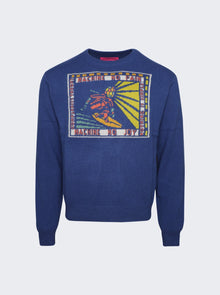 Men | The Elder Statesman | Complexity Theory Crewneck Sweatshirt | Blue Jay