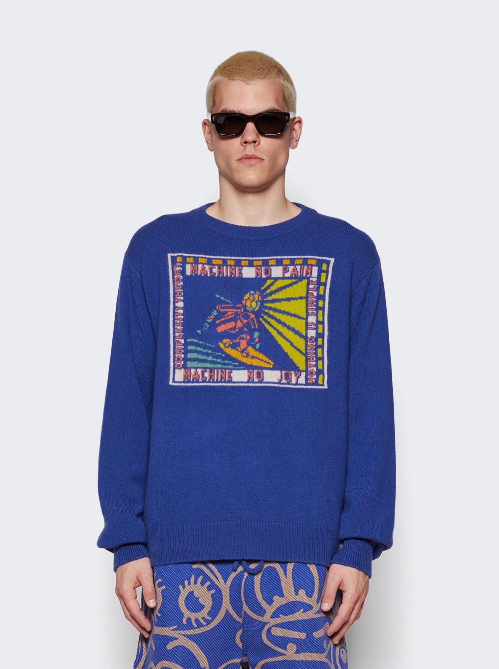Men | The Elder Statesman | Complexity Theory Crewneck Sweatshirt | Blue Jay