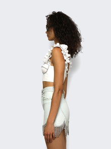 AREA | Poplin Ruffle Bustier | White