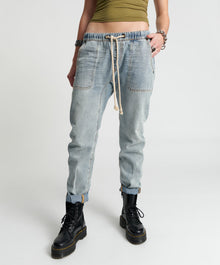 Shabbies Low Waist Drawstring Boyfriend Denim Jeans | Montana