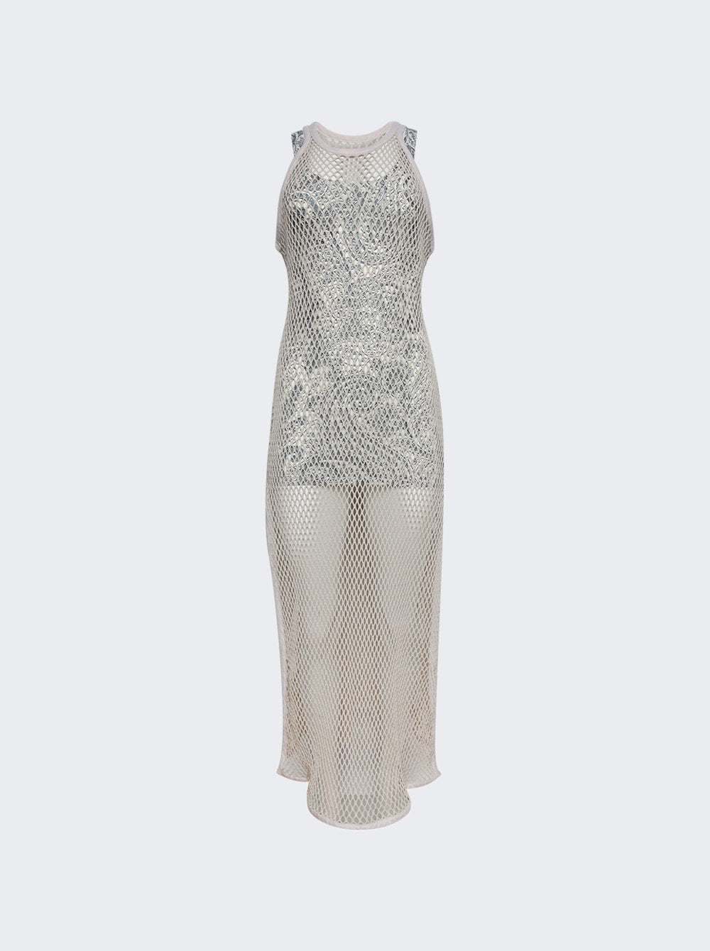 Women | Etro | Knitted Mesh Dress | Off White & Blue