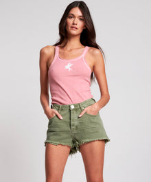 Bonitas High Waist Denim Shorts | Super Khaki