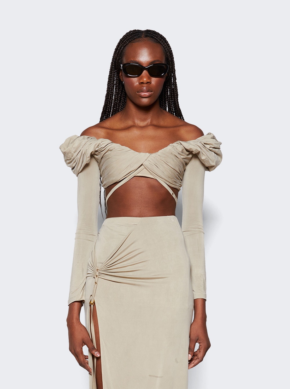Women | Jacquemus | Le Haut Spalla Top | Light Khaki