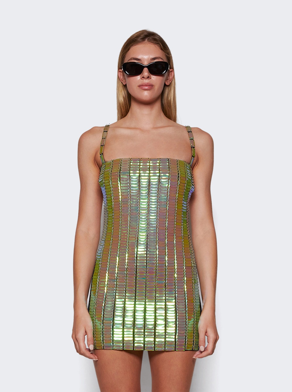 Women | The Attico | Embellished Rue Dress | Iridescent Green