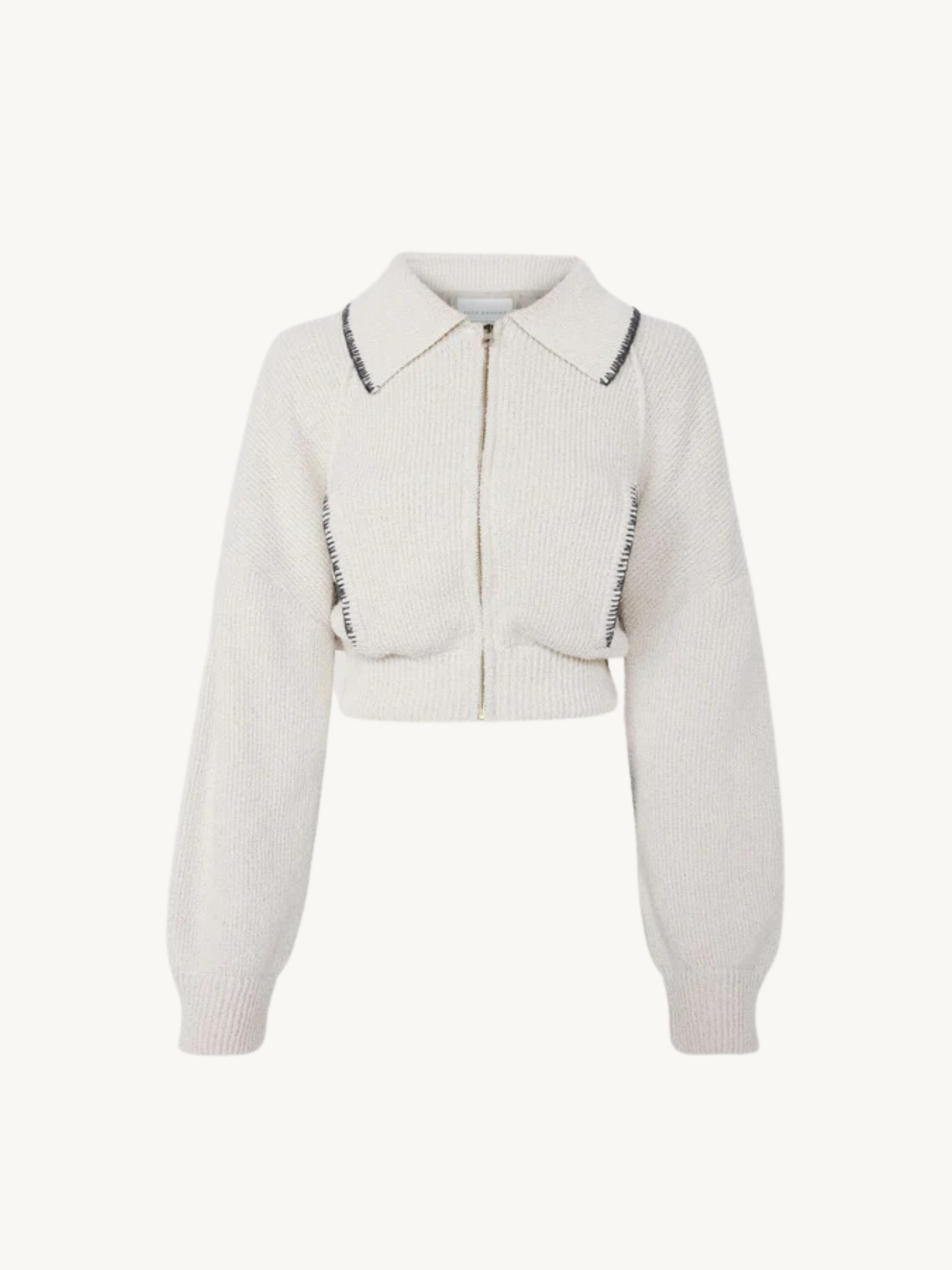Voyager Knitted Bomber Jacket | Ivory