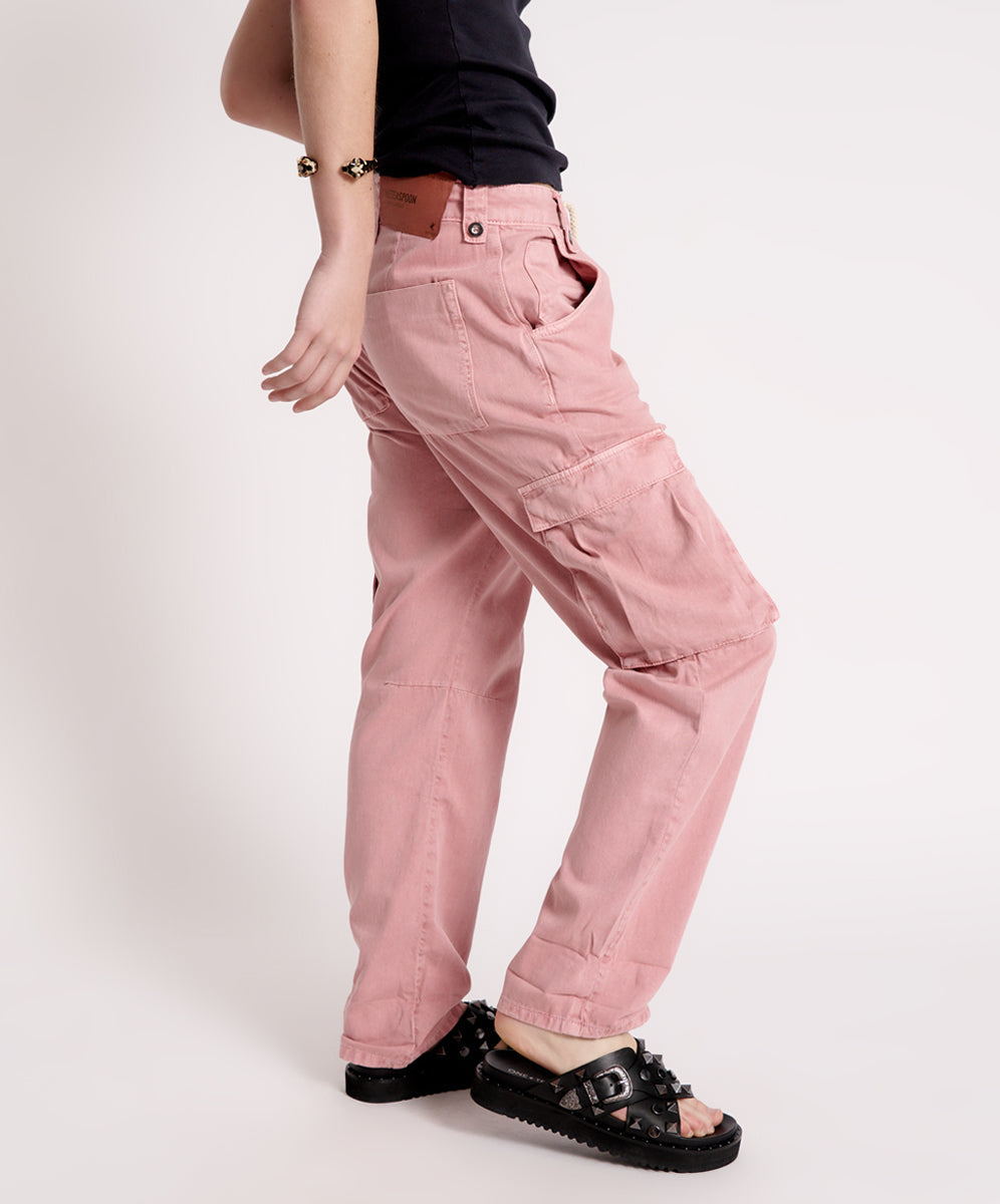 Safari High Waist Relaxed Tapered Denim Jeans | Dirty Pink