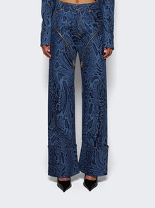 Women | Mugler | Snake Print Jeans | Medium Blue
