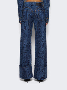 Women | Mugler | Snake Print Jeans | Medium Blue