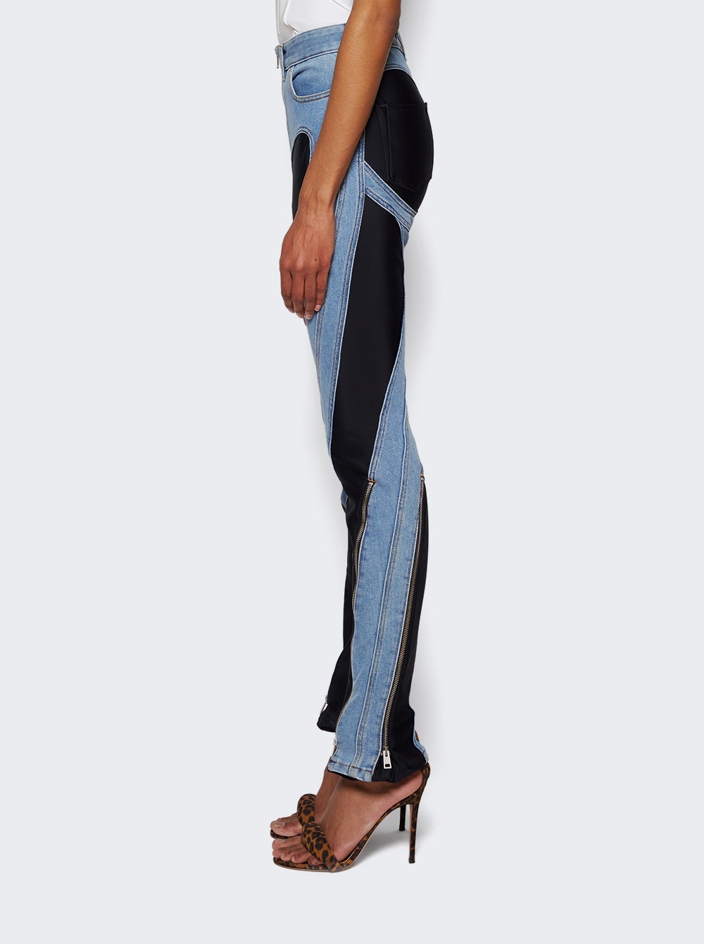 Women | Mugler | Spiral Slit Hem Jeans | Medium Blue