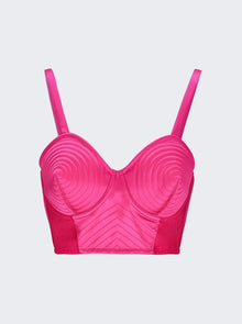 Women | Jean Paul Gaultier | Satin Stretch Conical Bra Top Shocking | Pink