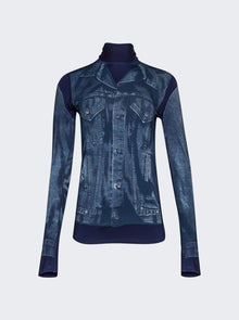 Women | Jean Paul Gaultier | L'oeil Long Sleeve Top Navy | Blue