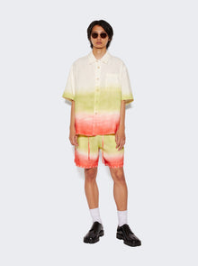 The Elder Statesman | Sulfur Gradient Overshirt Ivory Wasabi And Fiery Coral | Multi