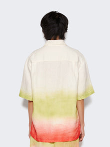 The Elder Statesman | Sulfur Gradient Overshirt Ivory Wasabi And Fiery Coral | Multi