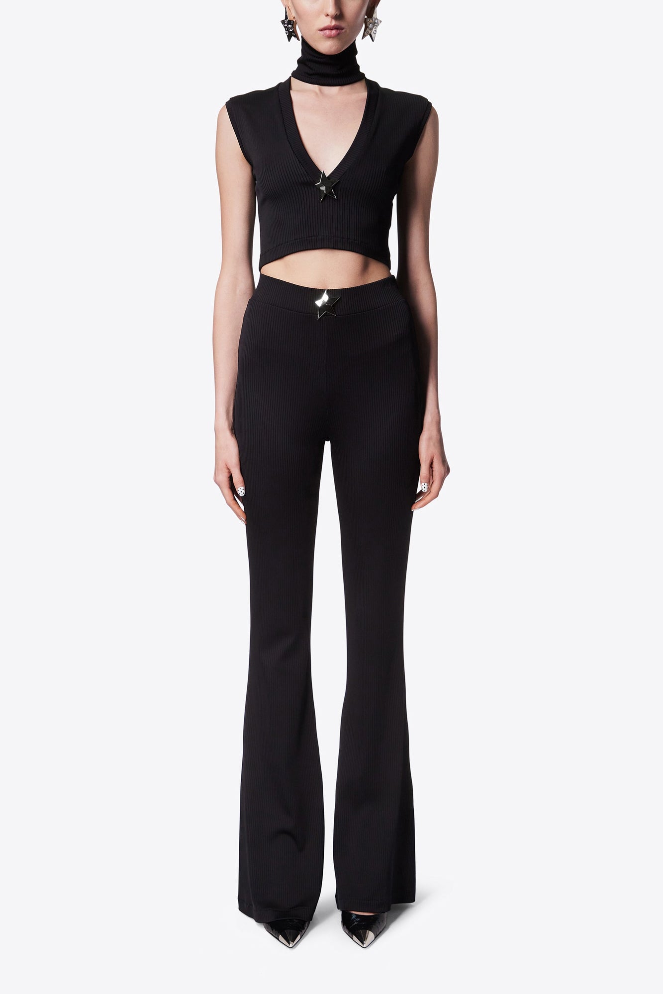 Star Stud Sleeveless Top | Black