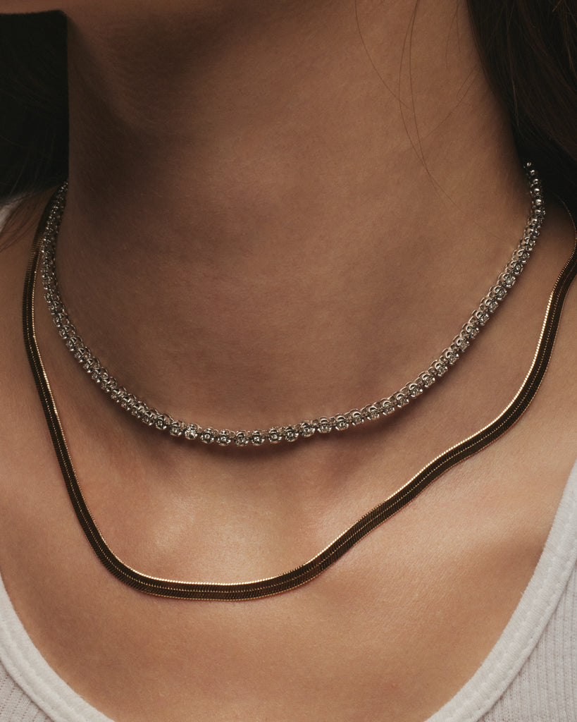 The Classique Herringbone Chain - Gold | Plated Gold