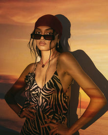 Sunset Stone Cord Necklace | Silver | Natural Aventurine