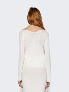 Women | Jacquemus | Long Sleeve Scalloped Top Off | White