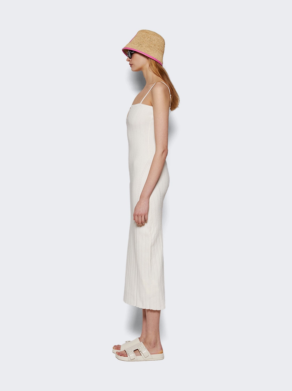 Women | Jacquemus | La Robe Sierra Bretelles Midi Dress Off | White
