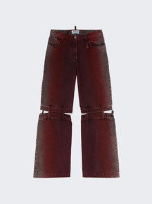 Women | The Attico | Cutout Mid Rise Jeans | Red & Purple
