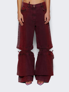 Women | The Attico | Cutout Mid Rise Jeans | Red & Purple