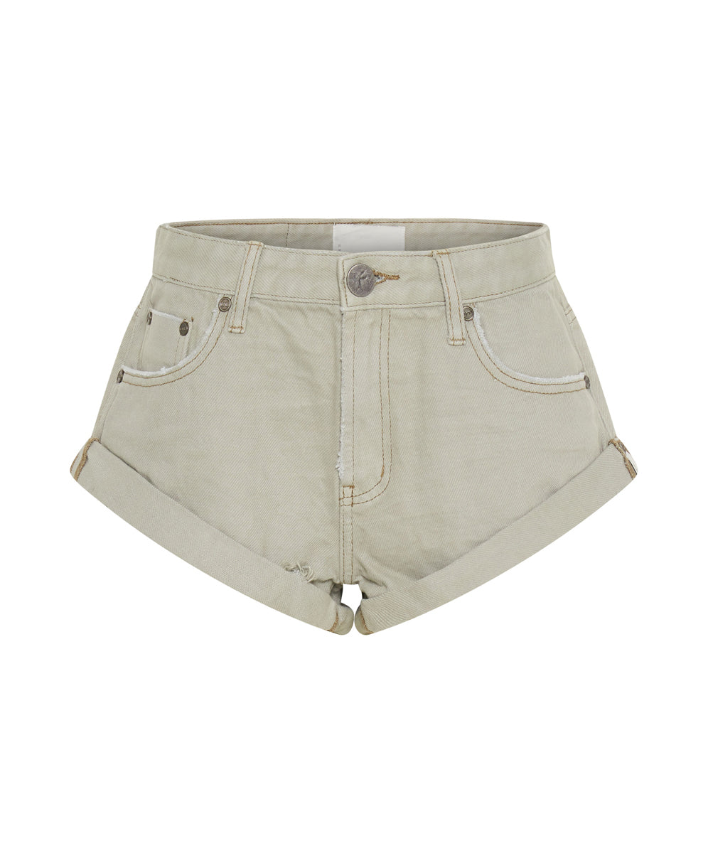 Bandits Low Waist Denim Shorts | Archived Faded Khaki