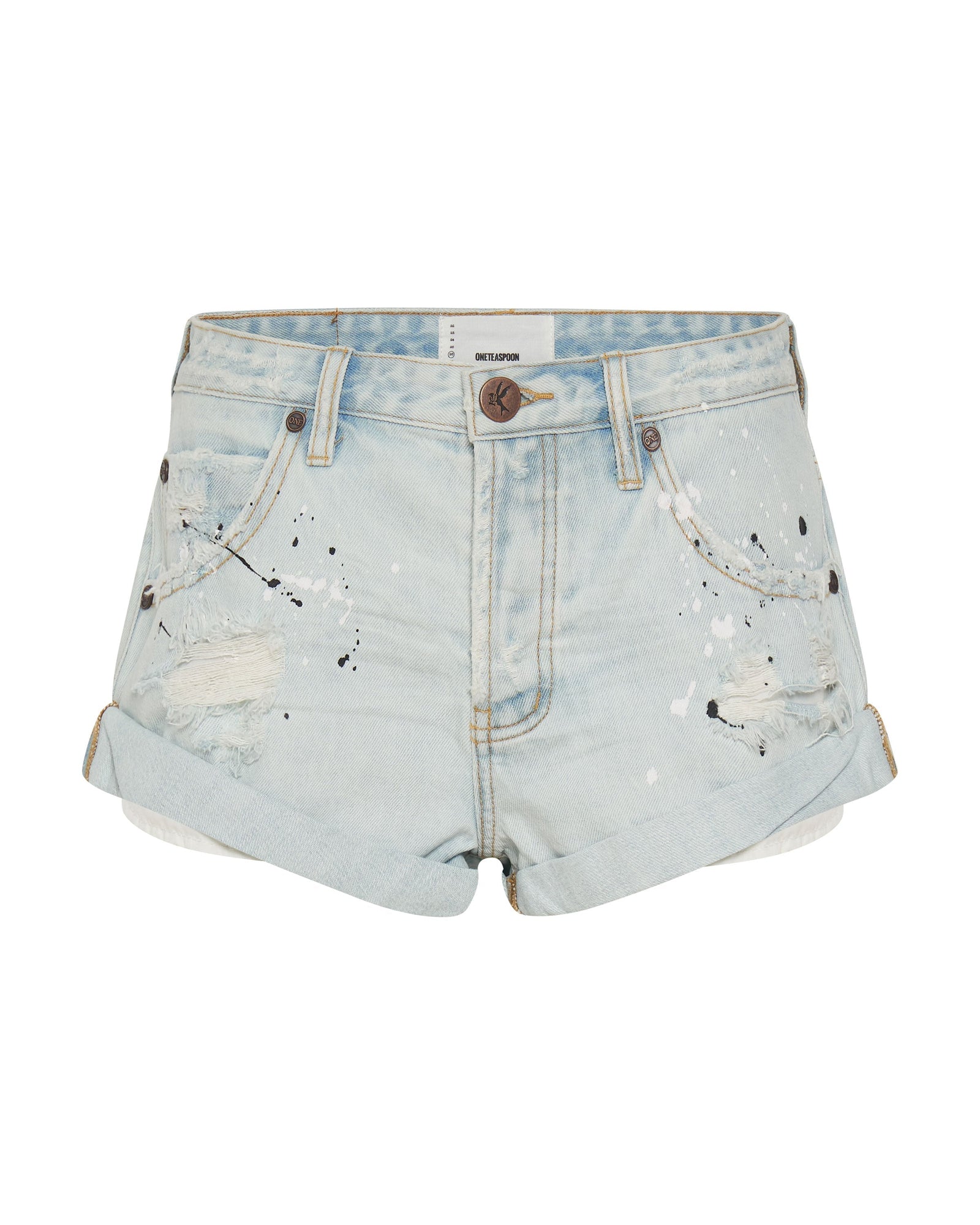 Bandits Low Waist Denim Shorts | Archived Florence Painted Blue