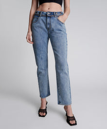 Truckers Mid Waist Straight Leg Denim Jeans | Hollywood Hills