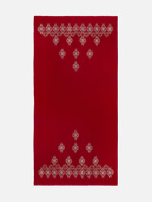 Embroidered Cashmere Scarf | Maroon