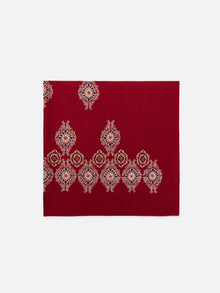 Embroidered Cashmere Scarf | Maroon
