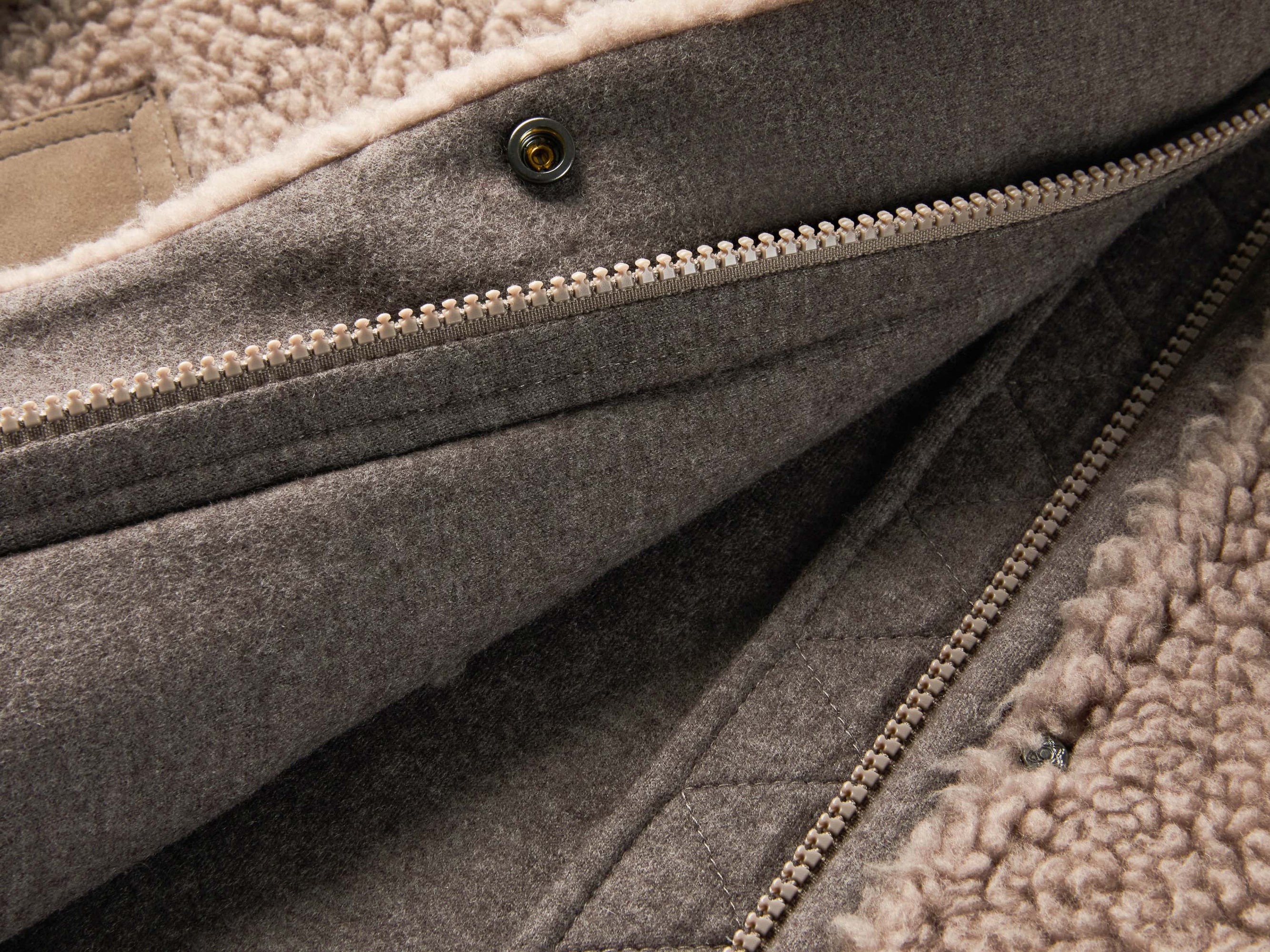 Wool Stand Collar Elegant Coat | Taupe