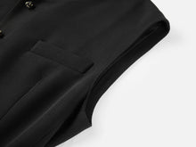 Triacetate Collarless Waist-Defining Vest | Black