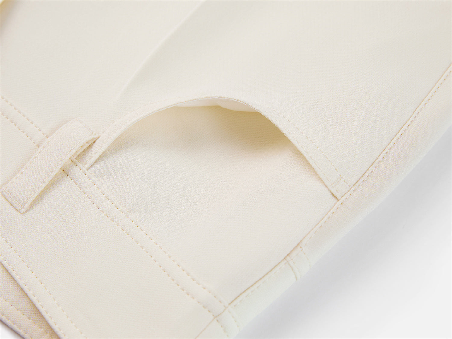 Mulberry Silk Wool Straight Pants | Beige