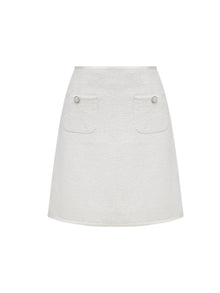 Lace High-Waisted Mini Skirt | White
