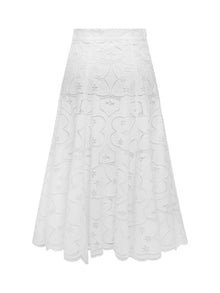 Vintage Lace Umbrella Skirt | White